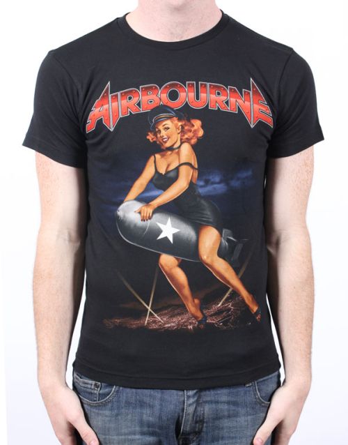 Bomb Ride/Tour Dates Black Tshirt by Airbourne