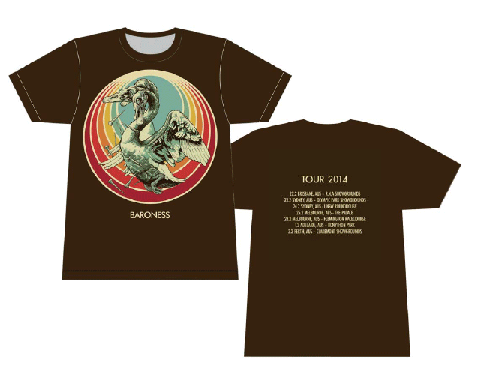 Rainbow Swans Brown Tshirt by Baroness