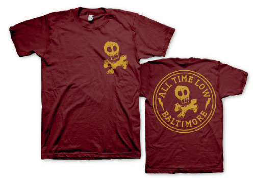 Skull City Cranberry Shirt by All Time Low