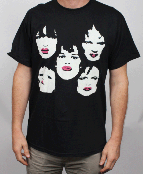New York Dolls - Faces Black Tshirt by New York Dolls