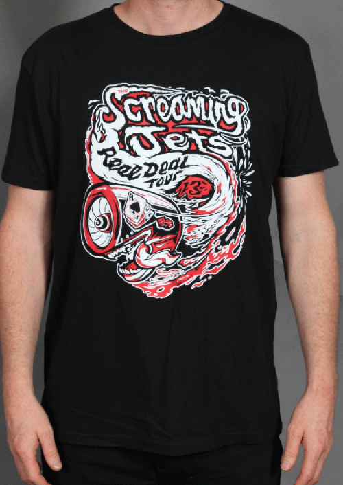 Real Deal Black Tshirt Australian Tour 2013 by The Screaming Jets