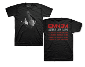 Middle Finger Dateback Black Tshirt by Eminem