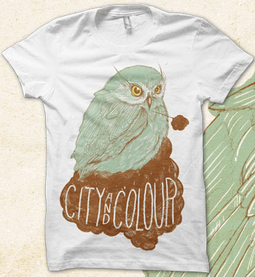Owl Womens White Tshirt by City And Colour