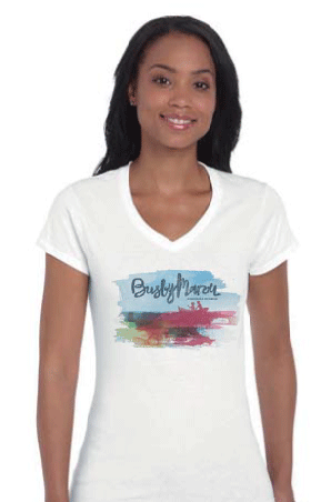 Paint Girls White V-neck Tshirt by Busby Marou