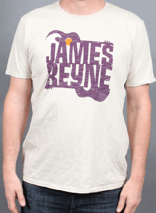 Guitar Logo Natural Tan TShirt by James Reyne