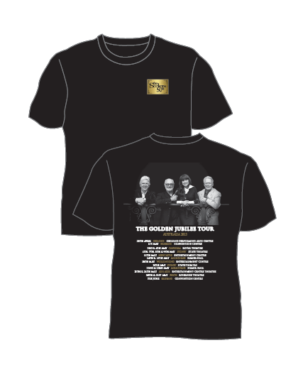 50th Anniversary Black Tshirt with Tour Dates by The Seekers