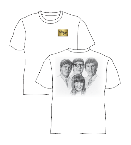 50th Anniversary White Tshirt with Sketch by The Seekers