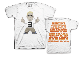 Slim Pickins White Dateback Tshirt by Eminem
