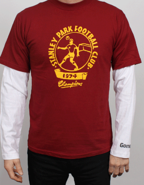 Rust Stanley Park Football White Long Sleeve Tshirt by Gomez