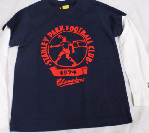 Kids Stanley Park Football Club Long Sleeve White Tshirt by Gomez