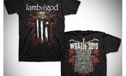 Flag Skull 2010 Australian Tour Black Tshirt by Lamb Of God