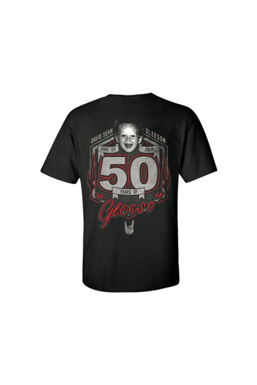 Limited Edition '50 Years of Gleeso’ Black Tshirt by The Screaming Jets