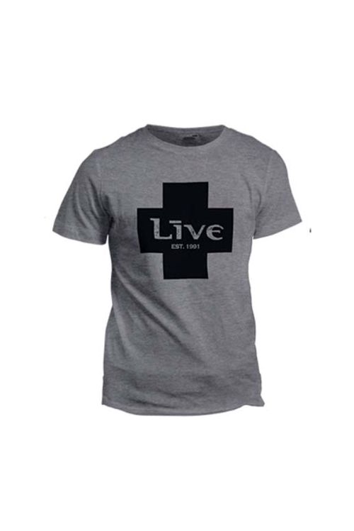 Black Cross Grey Tshirt by LIVE