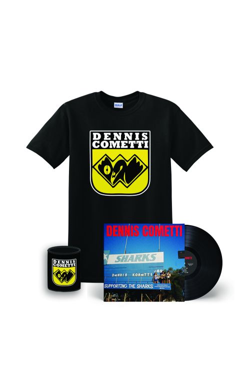 Dennis Cometti Self Titled Vinyl(Black)/WAFL Black Tee/Stubby by DENNIS COMETTI