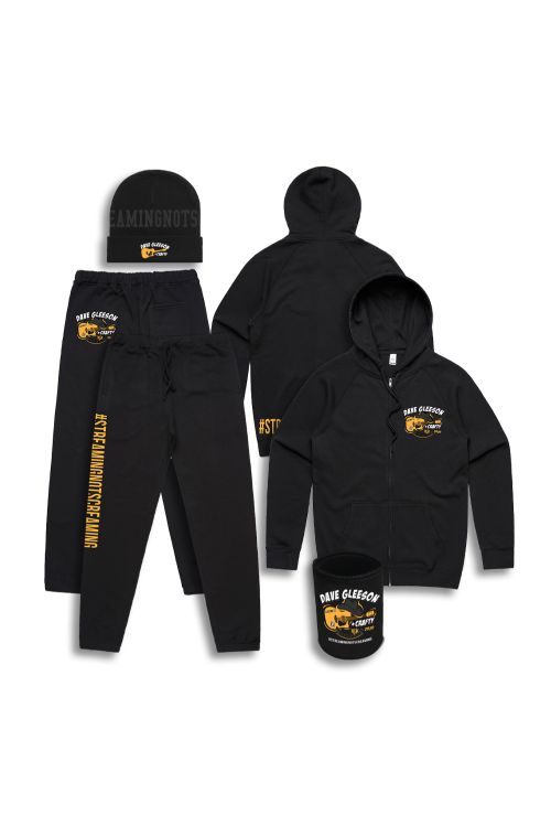 Dave Gleeson Streaming Not Screaming Bundle (Hood, Stubby, Track Pants and Beanie) by The Screaming Jets