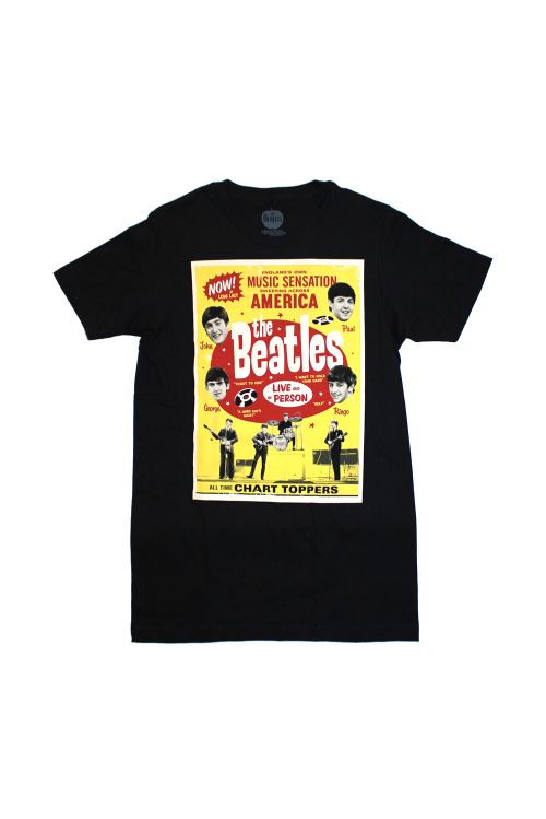 Chart Toppers Black Tshirt by The Beatles