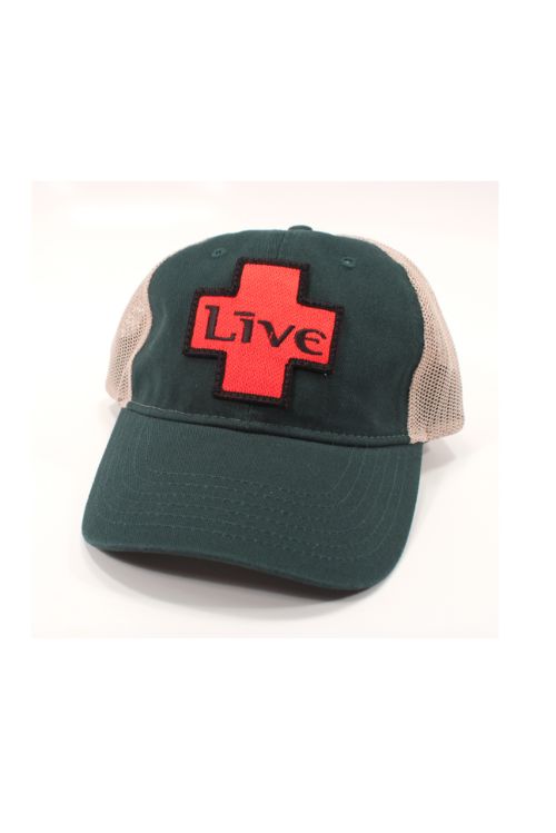 Green/Tan Cap with LIVE Logo Patch by LIVE