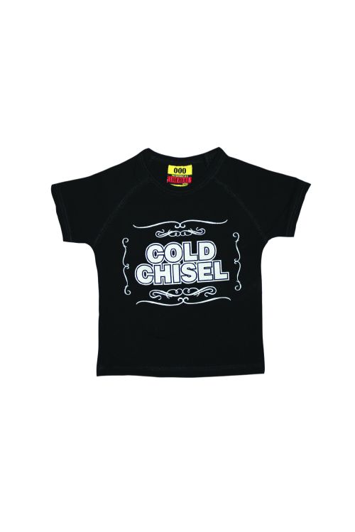 Vintage logo black kids tee by Cold Chisel