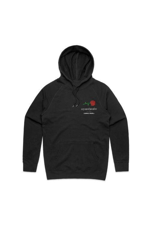 Rose Black Hoodie by Conrad Sewell