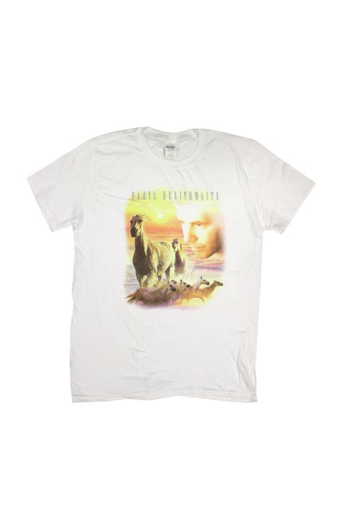 Horses White Tshirt by Daryl Braithwaite