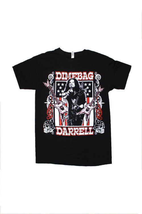 Dimebag Guitars Flag Black Tshirt by Pantera