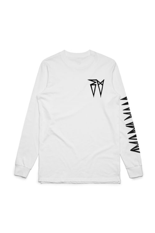 Classic EV Logo White Longsleeve Tshirt by Ecca Vandal