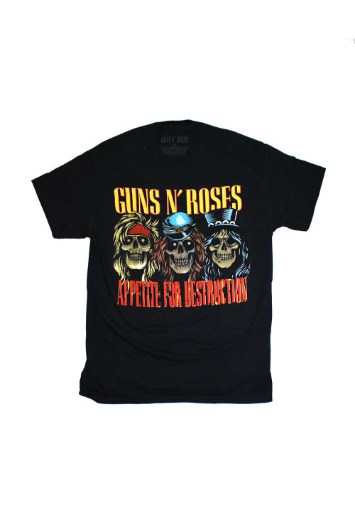 AFD Skulls Black Tshirt by Guns N Roses