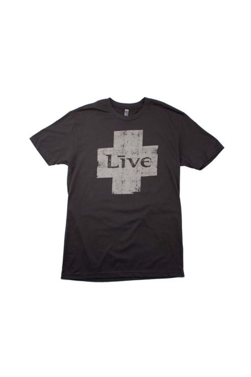 Grey Cross Black Tshirt by LIVE