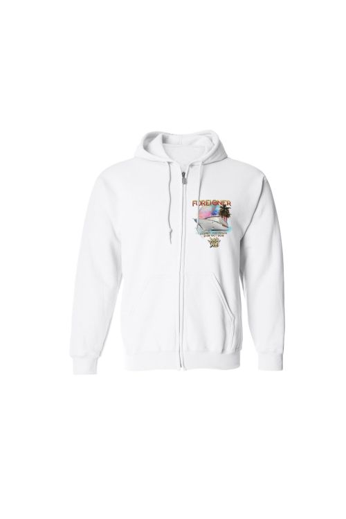 Rock The Boat Juke Box Hero White Zip Hoody by Foreigner