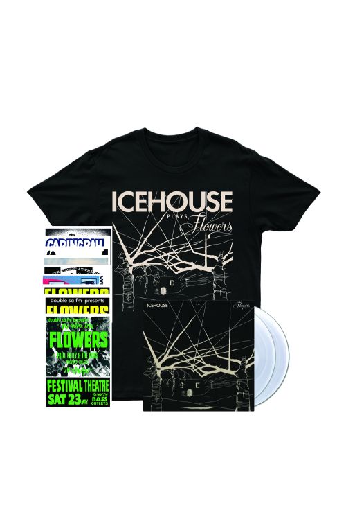 Icehouse Plays Flowers LP (Clear Vinyl)/ Tshirt/ Poster Set Bundle by Icehouse