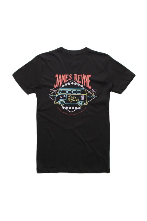 Neon Lights Black Tshirt by James Reyne
