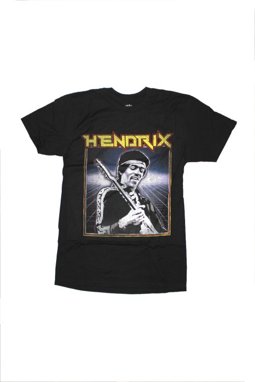 Grid Black Tshirt by Jimi Hendrix