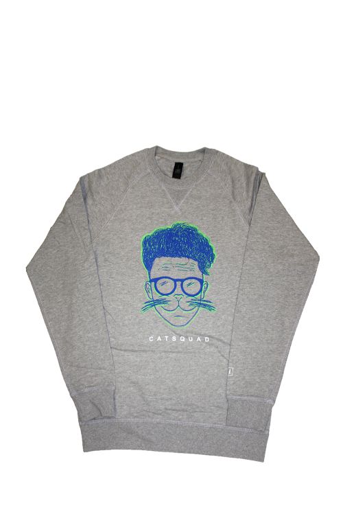 Cat Squad - Grey Crewneck by Tuka