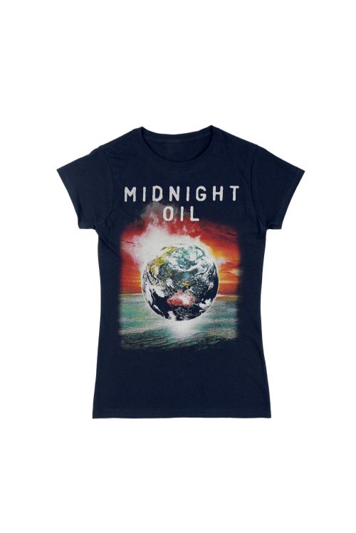 Navy Women's Tshirt The Great Circle 2017 Tour by Midnight Oil