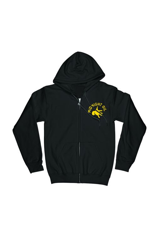 Pocket Hand Black Zip Hoody The Great Circle 2017 Tour by Midnight Oil