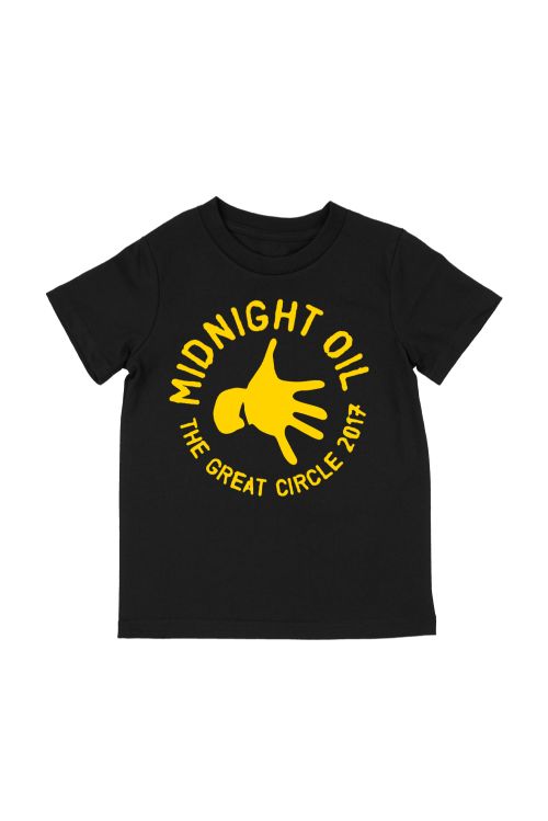 Hand Kids Black Tshirt The Great Circle 2017 Tour by Midnight Oil