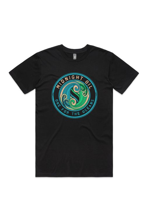 Oceans Black Mens Tshirt by Midnight Oil