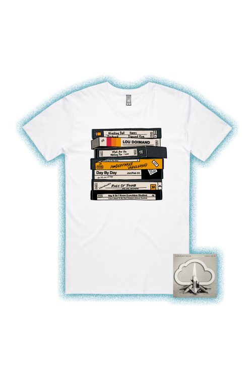 Unreleased 1998-2010 LP (Digital Download)/ VHS White Tshirt by Powderfinger