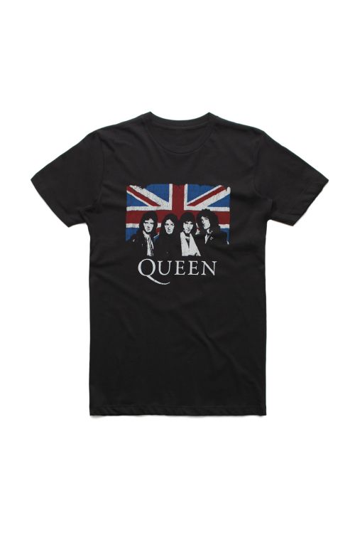 Union Jack Black Tshirt by Queen