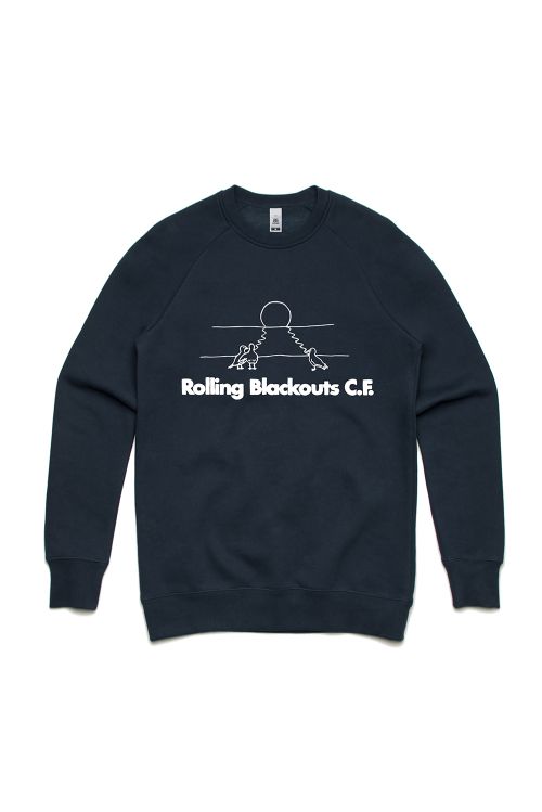 Gulls On The Beach Navy Crewneck by Rolling Blackouts Coastal Fever