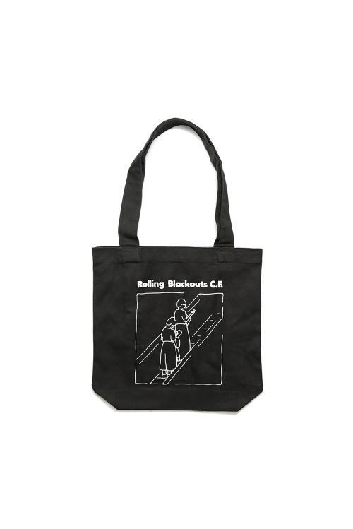 Escalator Girl Tote Bag Black by Rolling Blackouts Coastal Fever
