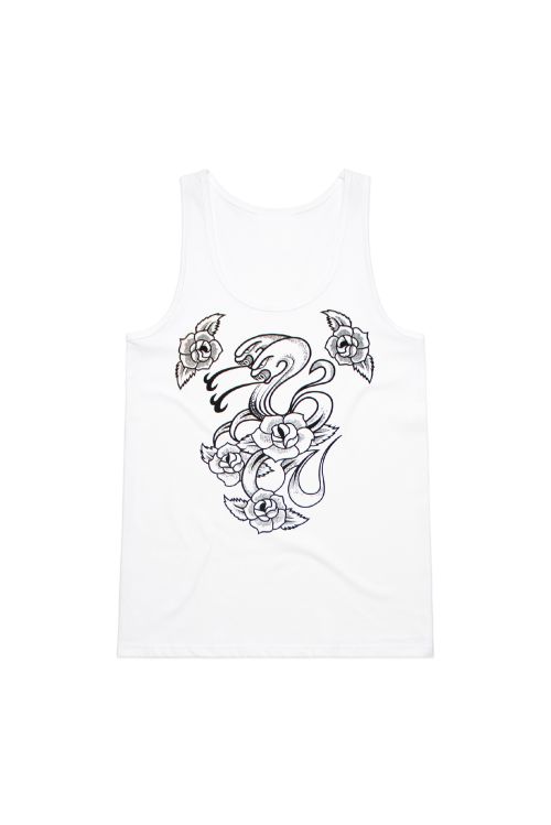 Black Snake Women's White Tank by Rose Tattoo