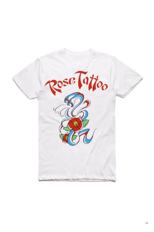 Rock N Roll Outlaw 40th Anniversary White Tshirt by Rose Tattoo