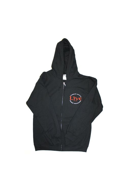 Cross Back Zip Up Black Hoody by LIVE