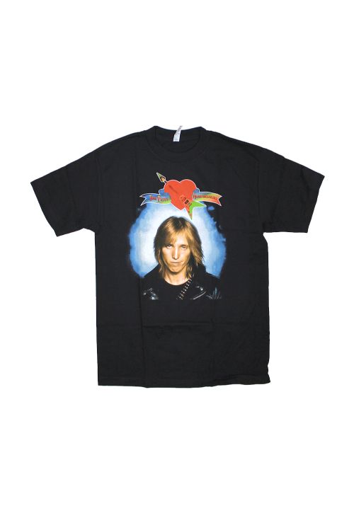 Guitar Heart Black Tshirt by Tom Petty & The Heartbreakers