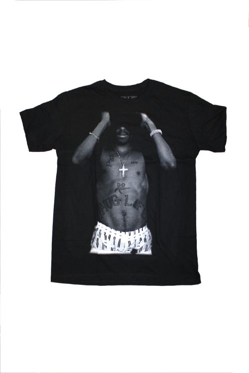 Chest Tats Black Tshirt by TUPAC