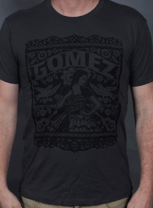 2012 Doves/Guitar/Girl Charcoal Tshirt by Gomez