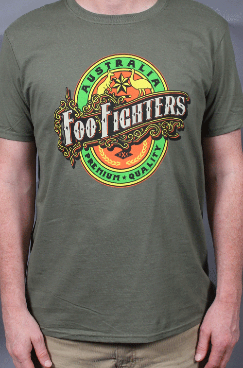 Australia Beer Tee Green by Foo Fighters