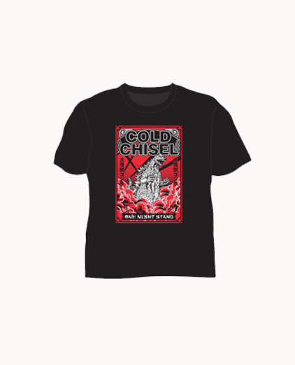 Cold Chisel One Night Stand Godzilla Kids Black Tshirt by Cold Chisel