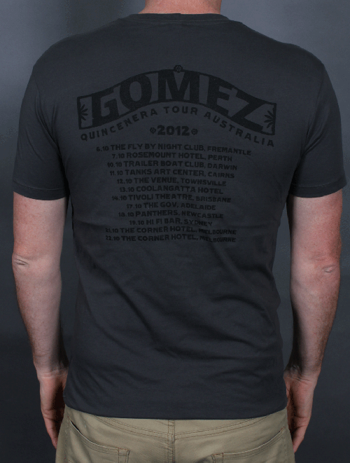 2012 Doves/Guitar/Girl Charcoal Tshirt by Gomez